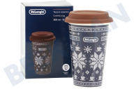 DeLonghi AS00004914 DLSC076 Kaffeemaschine Thermobecher geeignet für u.a. Strickmuster, 300 ml keramischer, doppelwandiger Becher geeignet für u.a. Strickmuster, 300 ml