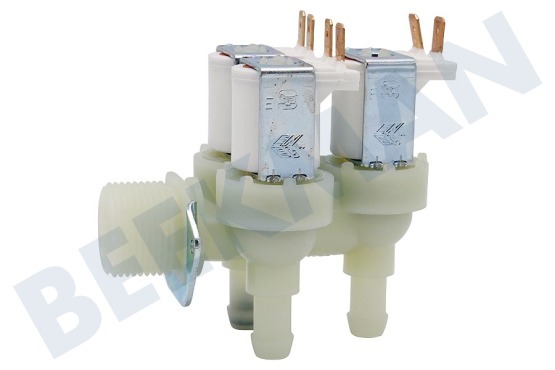 Miele Waschmaschine Einlassventil 3 fach, gewinkelt, dünn, 1x reduz.