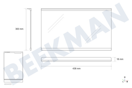 Whirlpool Kühlschrank C00517626 Glasplatte