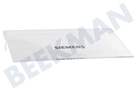 Siemens Kühlschrank 498929, 00498929 Klappe von Butterfach rechts, Transparent 193x100mm