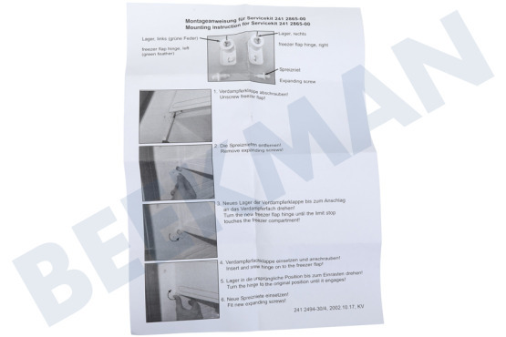 Electrolux Kühlschrank Scharniersatz Gefrierfachtür