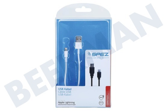 Spez  USB Anschlusskabel Apple-8-Pin-Lightning Anschluss , 200cm, Weiß