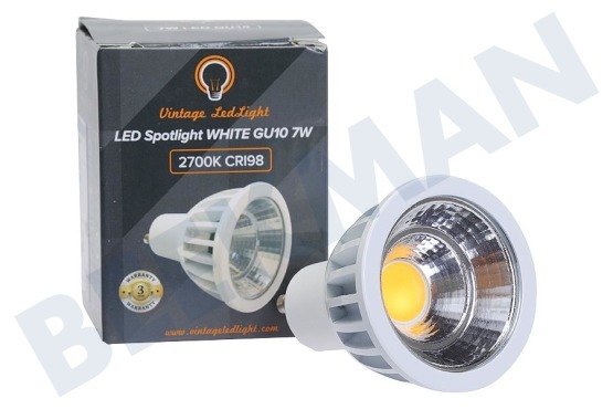 Vintage LedLight  LED Strahler GU10 Weiß 7 Watt, 2700K