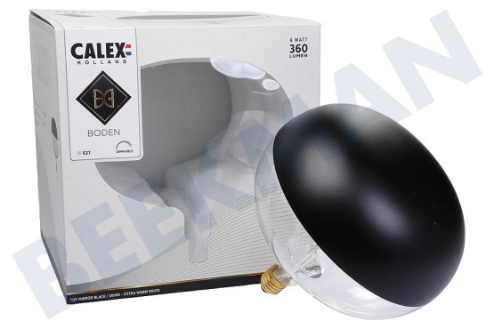Calex  2101000100 LED XXL Cobble Kopfspiegel Schwarz 6 Watt, E27
