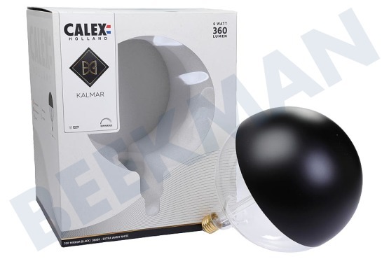 Calex  2101000200 LED XXL G200 Kopfspiegel Schwarz 6 Watt, E27