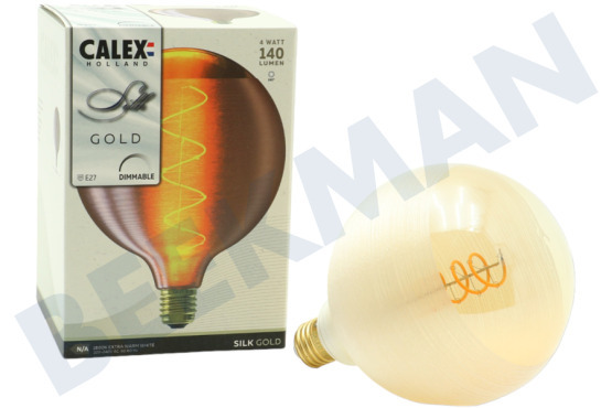 Calex  2001001100 Silk G125 Gold Filament E27 4,0 Watt, dimmbar