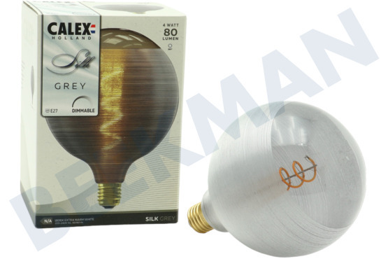 Calex  2001001200 Silk G125 Grau Filament E27 4,0 Watt, dimmbar