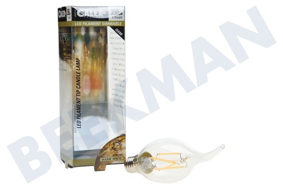 Calex  474493 Calex LED Glühfaden Vollglas Filament Tip-Kerzenlampe Klar 3,5W