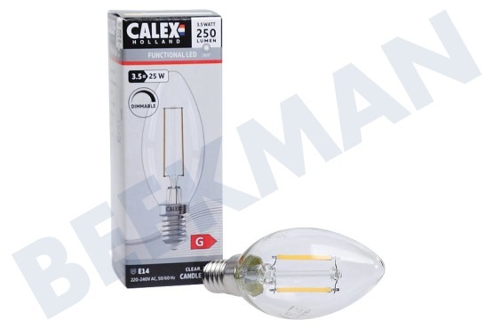 Calex  1105005300 Calex LED Filament Vollglas Kerzenlampe Klar 3.5W 250lm
