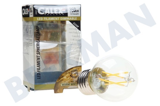 Calex  474483 Calex LED Vollglas Filament Miniglobe Klar 3.5W 350lm