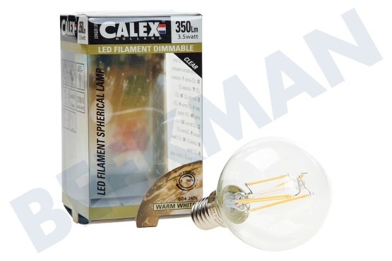Calex  474482 Calex LED Vollglas Filament Kugellamp Klar 3,5W 350lm