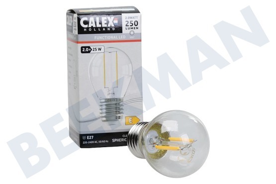 Calex  1101000900 Calex LED Vollglas Filament Kugellampe 240V 2W 250lm E27