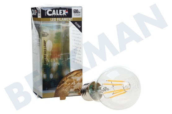 Calex  425206 Calex LED Volglas Filament Standardlampe 5,5W 600lm E27