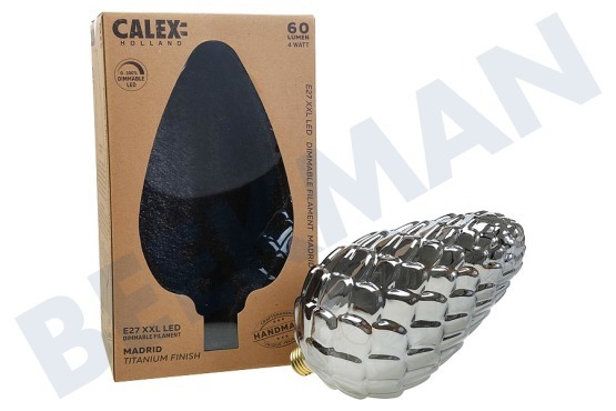 Calex  425990 Calex Madrid Ledlampe 4W E27 Titanium dimmbar