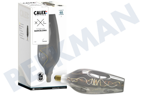 Calex  2101001900 Calex Barcelona LED Lampe 4 Watt, E27 Titan dimmbar