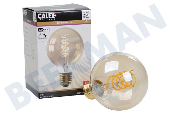 Calex  1001001300 Globe LED-Lampe Flexibles Filament Gold E27 3,8 Watt, dimmbar