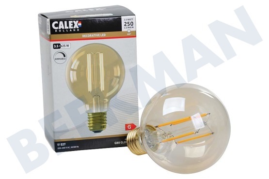 Calex  1101002400 LED-Vollglas Filament Kugellampe 3,5 Watt, E27