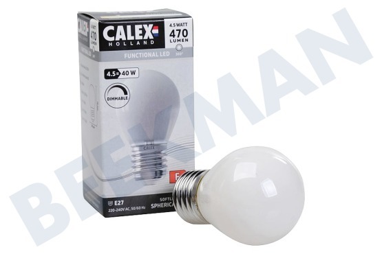 Calex  1101004800 LED Vollglas Filament Softline Kugellampe 4,5 Watt, E27