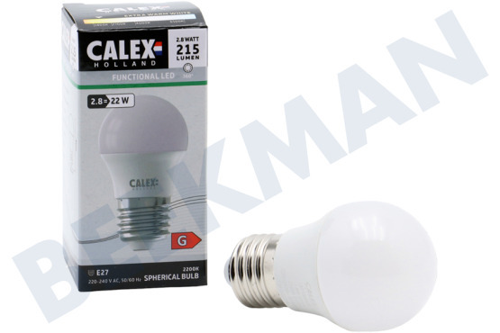 Calex  1301006600 LED-Kugellampe 2,8 Watt, E27-Flamme