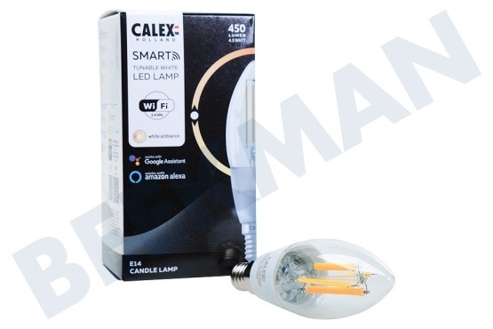 Calex  Smart LED Filament Clear Candle Lampe B35 E14 Dimmbar