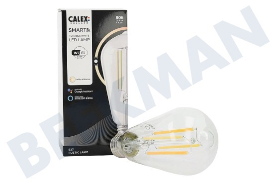 Calex  Smart LED Filament Clear Rustikale Lampe E27 Dimmbar