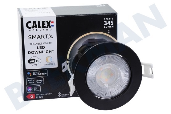 Calex  429272 Smart Wifi CCT Downlight, Schwarz