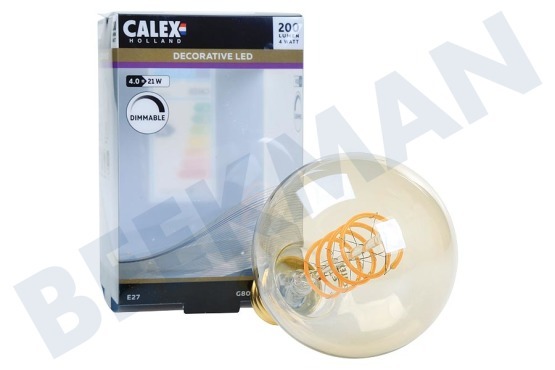Calex  Globe G80 LED Lampe Flexibles Filament Gold E27 Dimmbar