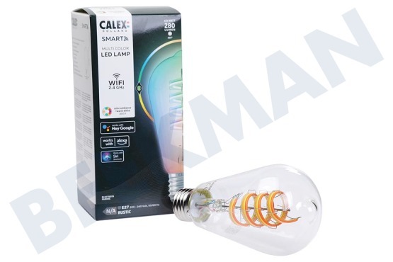 Calex  5101000800 Smart LED flexibles Filament klar ST64 4,9 Watt, E27 RGB