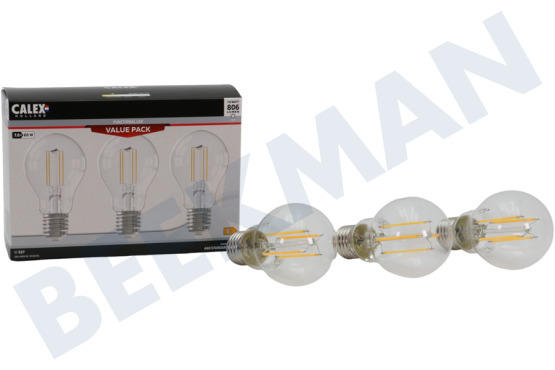 Calex  LED-Lampe Aktionspaket mit 3 Lampen A60 Filament Clear