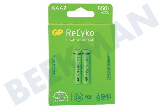 GP  LR03 ReCyko+ AAA 850 - 2 wiederaufladbare Batterien