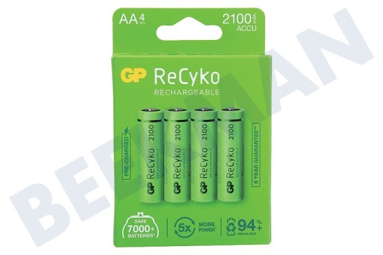 GP  LR6 ReCyko+ AA 2100 - 4 wiederaufladbare Batterien