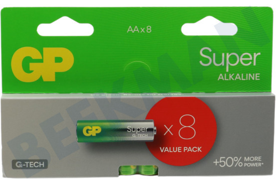 GP  LR06 AA-Batterie GP Super Alkaline Multipack 1,5 Volt, 8 Stück