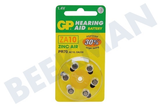 GP  ZA10 Hörgerätebatterien ZA10 - 6 Knopfzellen