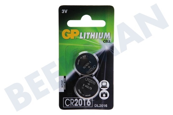 GP  CR2016 Batterie Knopfzelle Lithium 3V, 2 Stück