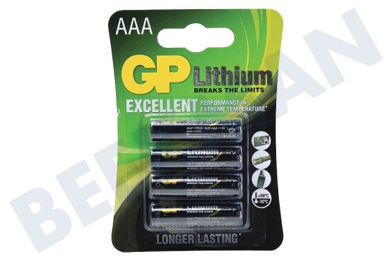 GP  Lithium Pro AAA Batterie, 1,5V, 4 Stück