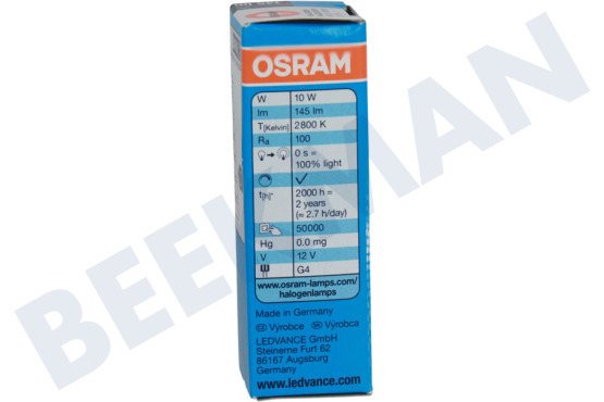 Osram  Halostar Standard Dimmbar GY4 10W 130Lm 2800K
