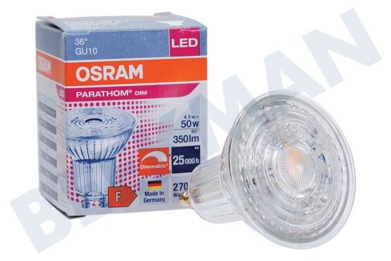 Osram  4058075608337 Parathom Reflektorlamp GU10 PAR16 4.5W Dimmbar