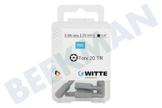 Witte  4294822 Bit 1/4 Zoll 25mm Torx T20, 5 Stück