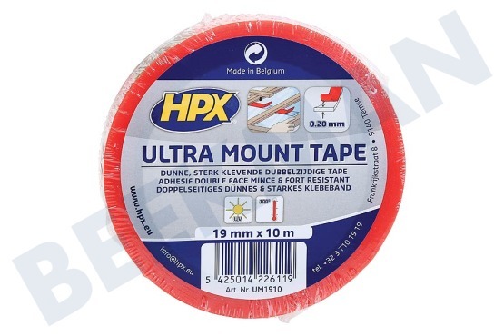 HPX  UM1910 Ultra Mount Transparent 19 mm x 10 Meter