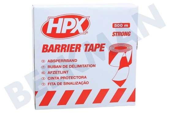 HPX  B70100 Absperrband Weiß / Rot 70mm x 500 Meter
