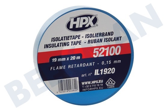 HPX  52100 PVC Isolierband Blau 19mm x 20m