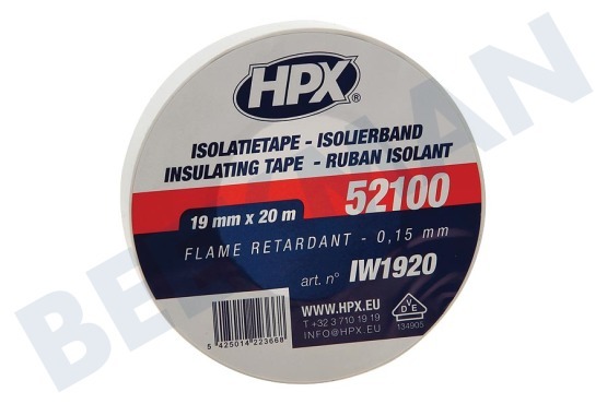 HPX  52100 PVC Isolierband Weiß 19mm x 20m
