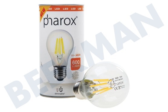 Pharox  Pharox LED Standard Leucht Klar E27 6W 600lm 2700K