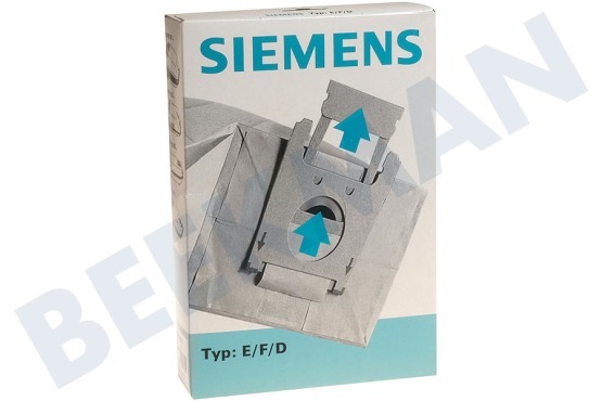 Siemens Staubsauger 461407, 00461407 Staubsaugerbeutel S Typ E, F, D, viereckig, Microfleece