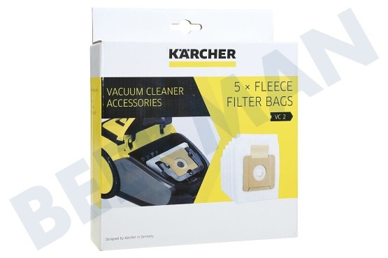 Karcher Staubsauger 2.863-236.0 Vlies-Filterbeutel, Set von 5 Stück