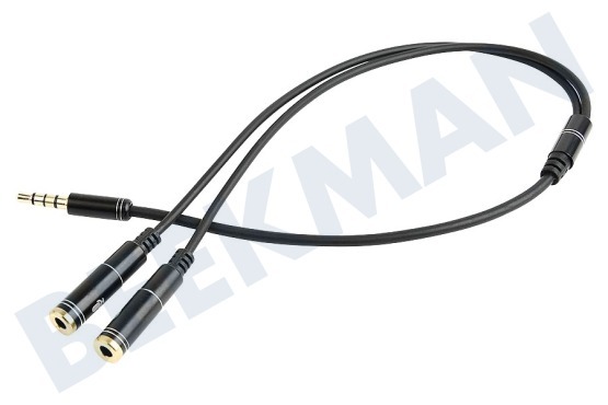 Spez  4-poliger Audio-Crossover-Stecker 3,5 mm - 2x Buchse 15 cm