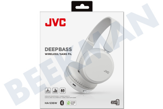 JVC  HA-S36W Deep Bass Wireless-Kopfhörer Weiß