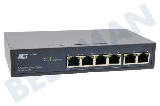 ACT  AC4430 6-Port 10/100Mbps Switch 4x PoE+ Ports
