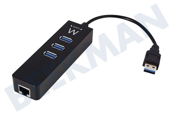 Ewent  EW1140 3-Port USB 3.1 Hub mit Gen1 Gigabit-Netzwerk