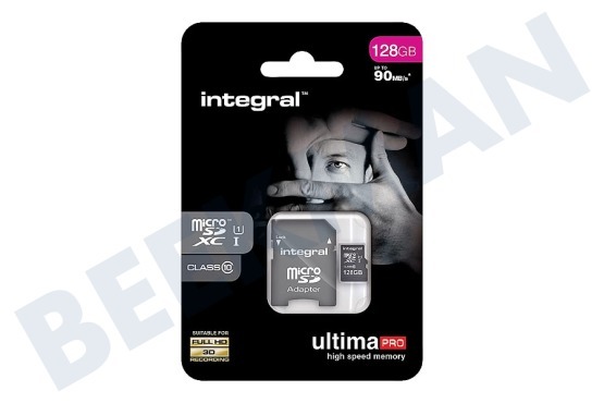 Integral  INMSDX128G10-90U1 Ultima Pro Micro SDHC Class 10 128 GB 90 MB / s